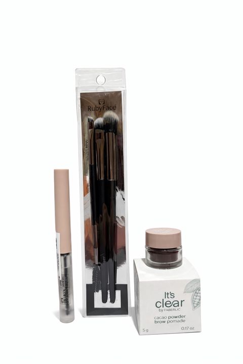 Qaş baxımı dəsti 12449 (fırça dəsti RubyFace + qaş geli No Brand + pomada qaşlar üçün No Brand) — Bakı