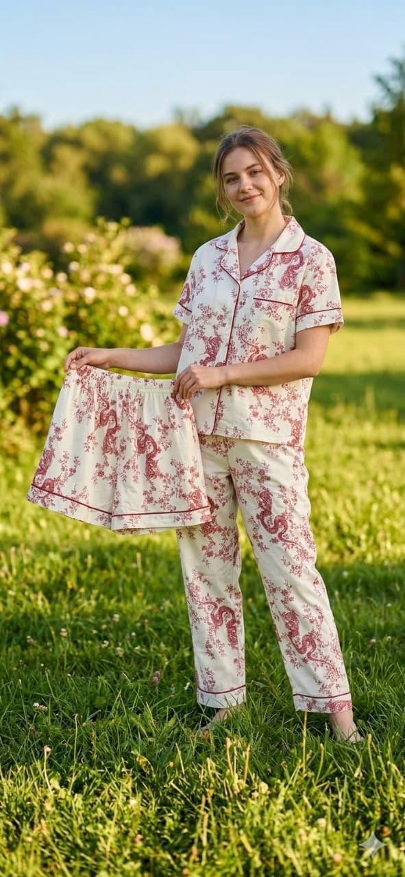 Şalvar və şortlu pijama dəsti VC_2749729, ağ, poliester, ölçü 2XL — Mallar, Bakı