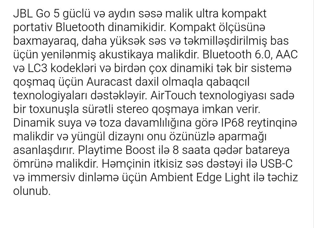 JBL GO 5 portativ dinamik Orjinal.Bu gun Birmarketden mene 110 azn — Dinamiklər və akustik sistemlər, Bakı (4)
