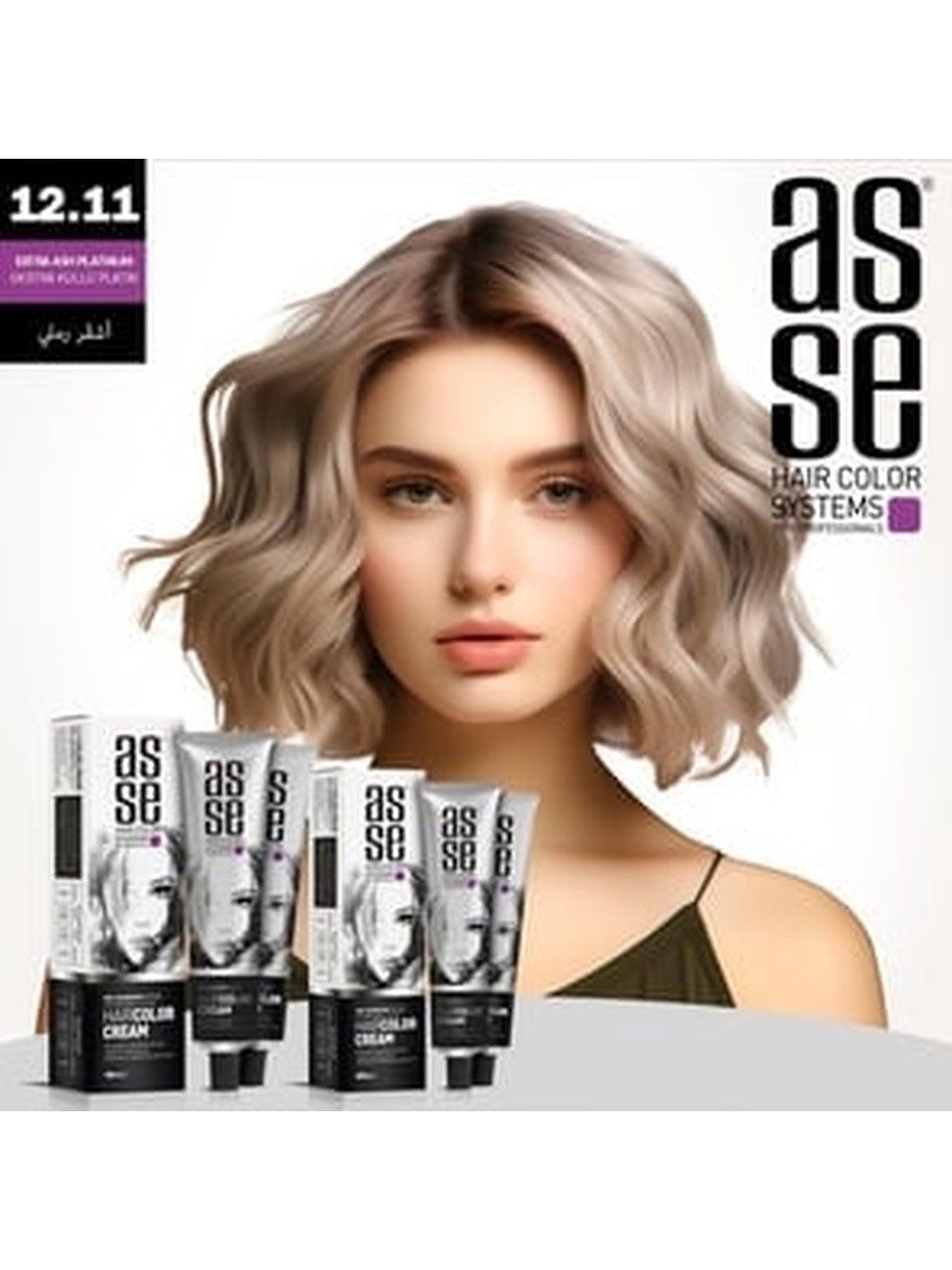 Saç üçün professional krem boya Asse 12.11 Ekstra Küllü Platin 250 ml — Mallar, Bakı