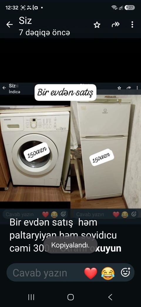 Bir evdən satış həm paltaryiyan həm soyidıcu cəmi 300 azn tam — Bakı