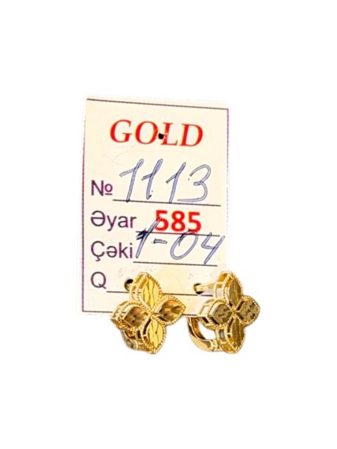 Qadın sırğaları 8053, qızıl 585 əyar — Bakı