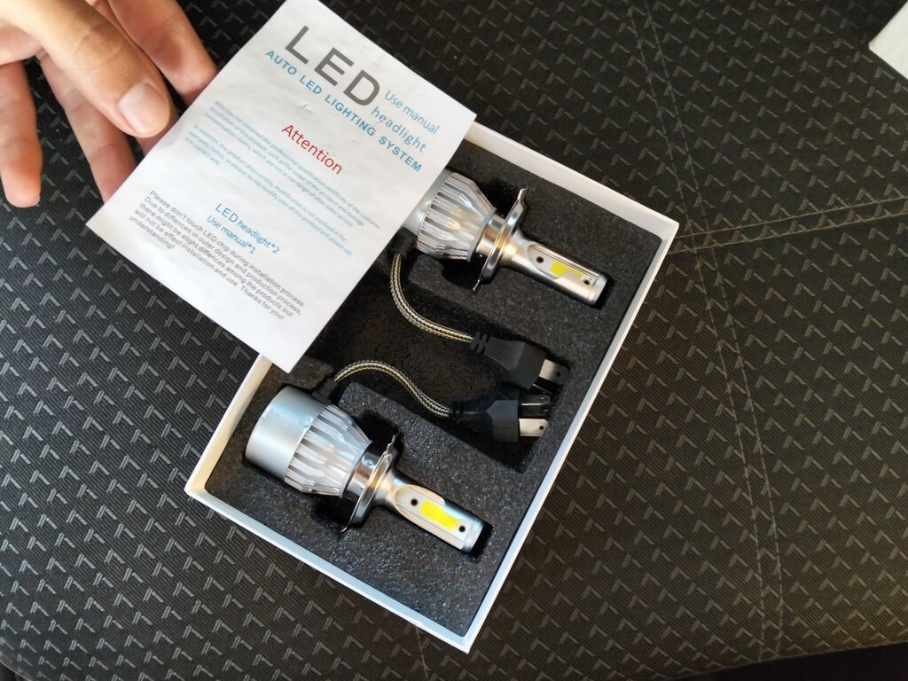 C6 LED Headlight far lampası dəsti.H4 dü pərlidi,ideal vəziyyətdədir — Avtomobil işığı, Şirvan (3)