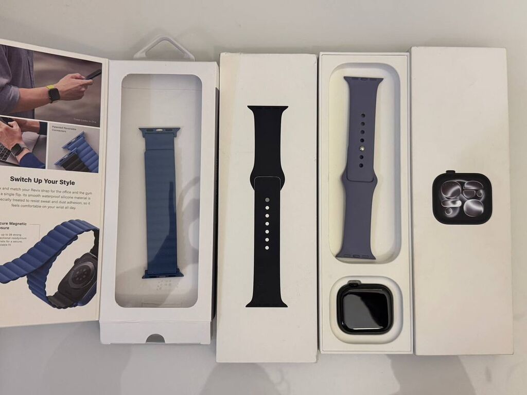 Apple Watch (kvadrat korpuslu model) üçün aksesuar dəsti Paketin — Saat sapları və bilərziklər, Bakı (6)