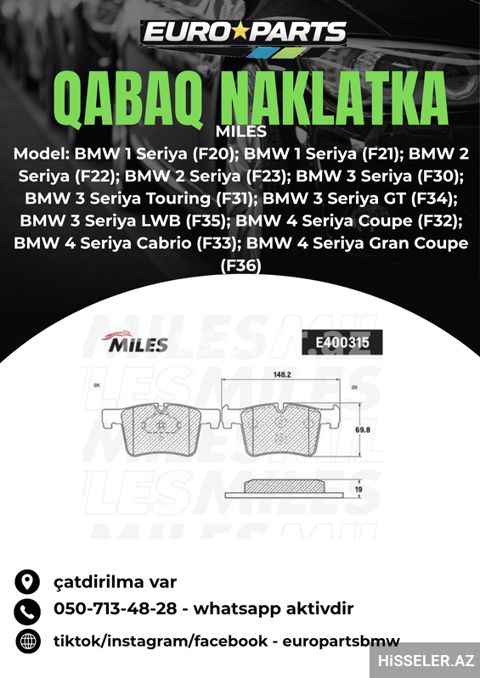 Bmw F20 F30 F36 Qabaq Naklatka — Bakı