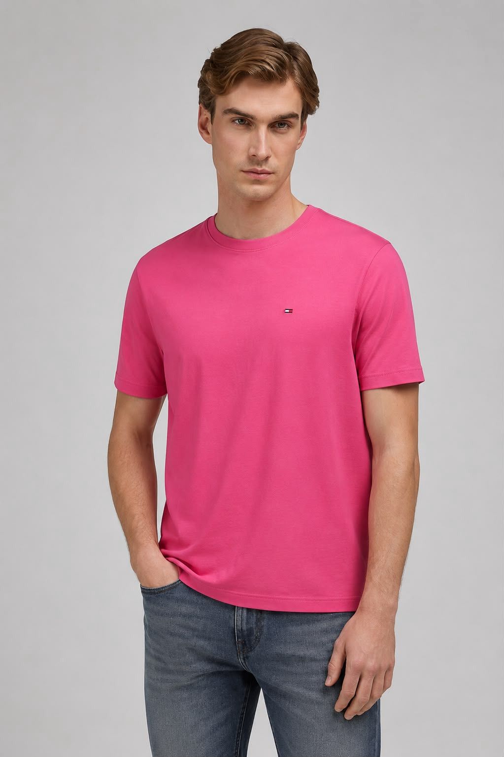 Futbolka kişilər üçün Tommy Hilfiger, pambıq, çəhrayı, ölçü M — Mallar, Bakı