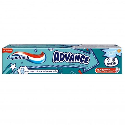 Uşaq diş məcunu Aquafresh Edvans (9-13 yaş) 75 ml — Bakı
