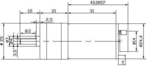 12V 450RPM – Enkoderli 25mm Reduktorlu DC Motor Silindrik fırçalı DC — Bakı