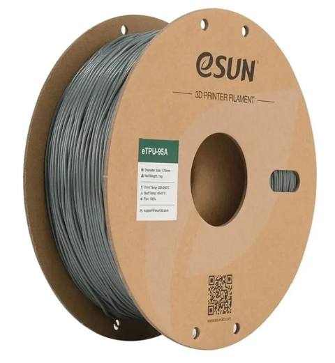 Esun eTPU-95A 1.75 mm Filament, Boz – 1 kq TPU materialı 95A — Robotzade Azərbaycan — Electronics