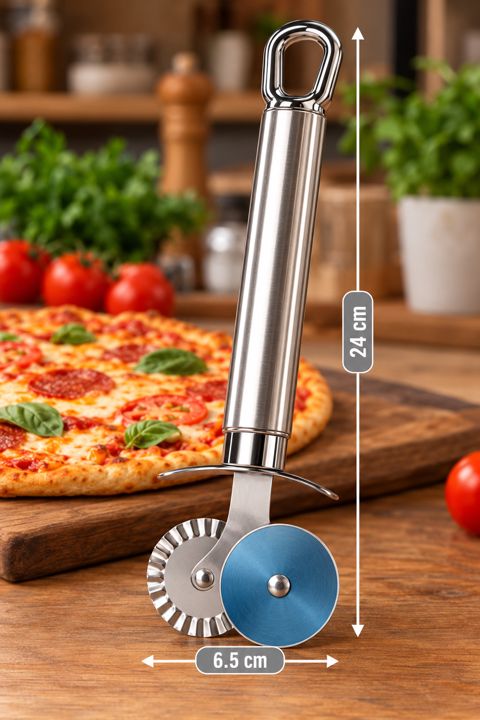 Pizza bıçağı, paslanmayan polad, gümüşü, 24x6.5 sm — Bakı