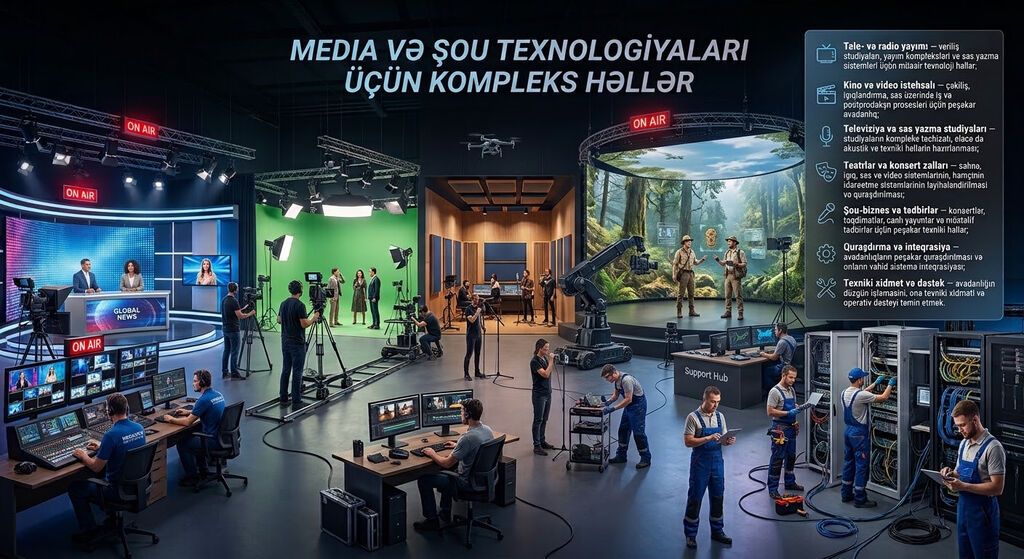 Peşəkar səs, ışıq və studiya avadanlıqları satışı quraşdırılması Kino — Digər, Bakı (2)