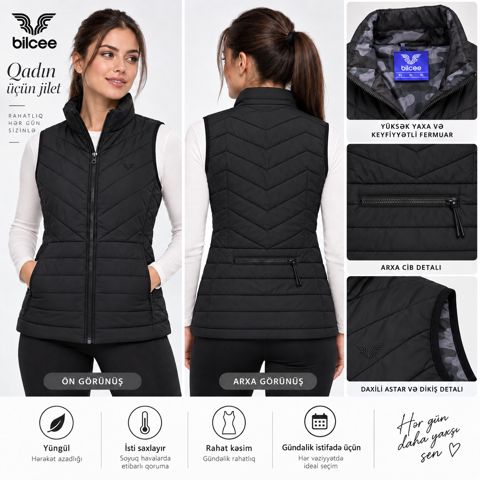 Jilet Bilcee, qara, poliester, ölçü 4XL — Bakı
