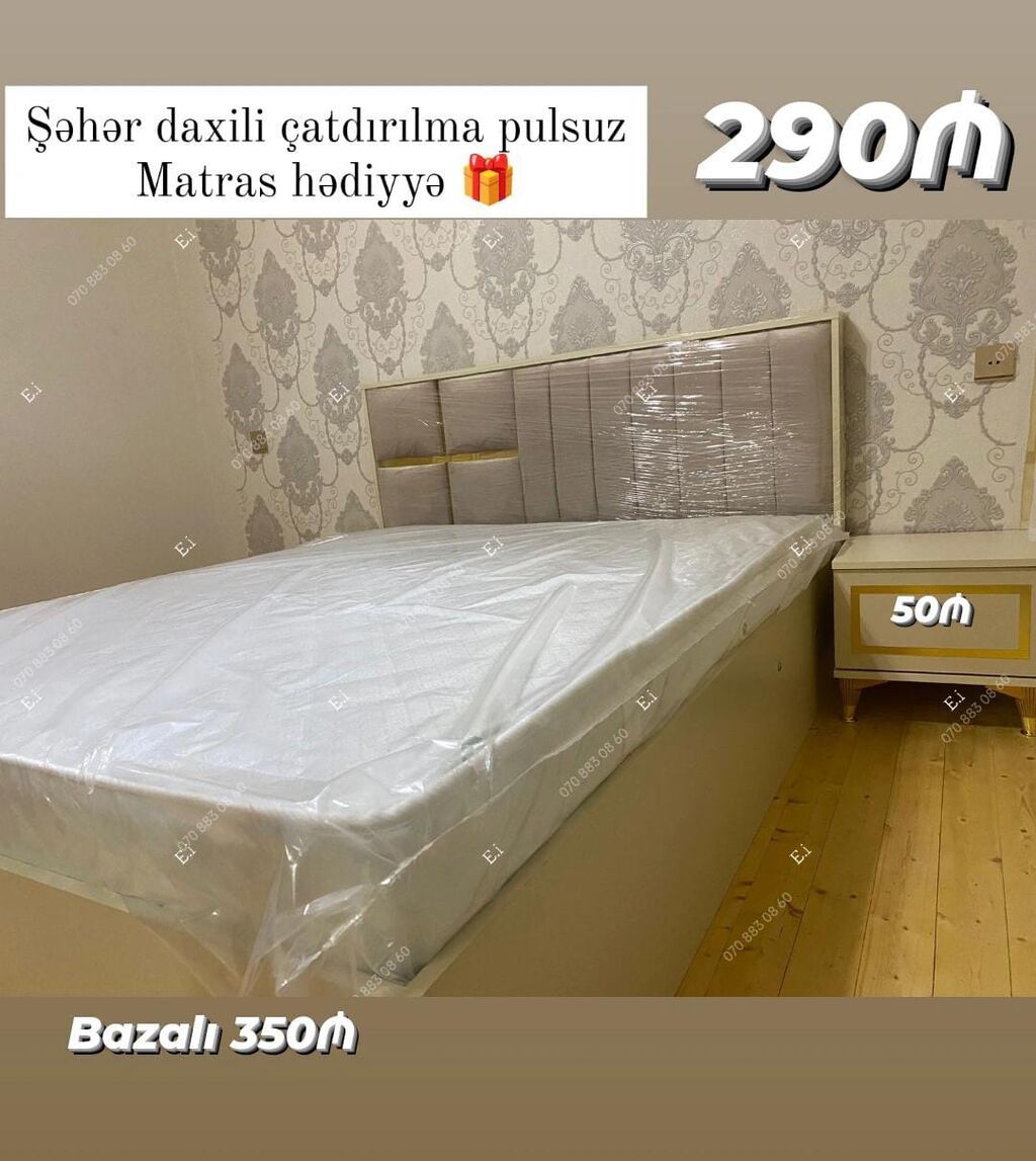 Taxt dəstləri - Müasir dizaynlı yumşaq başlıqlı taxt - Şəhər — Yataq otağı mobilya dəstləri, Sumqayıt (2)