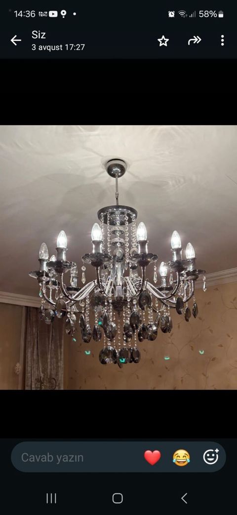 Çılçıraq, 10 və daha çox lampa, Metal — Pirəkəşkül