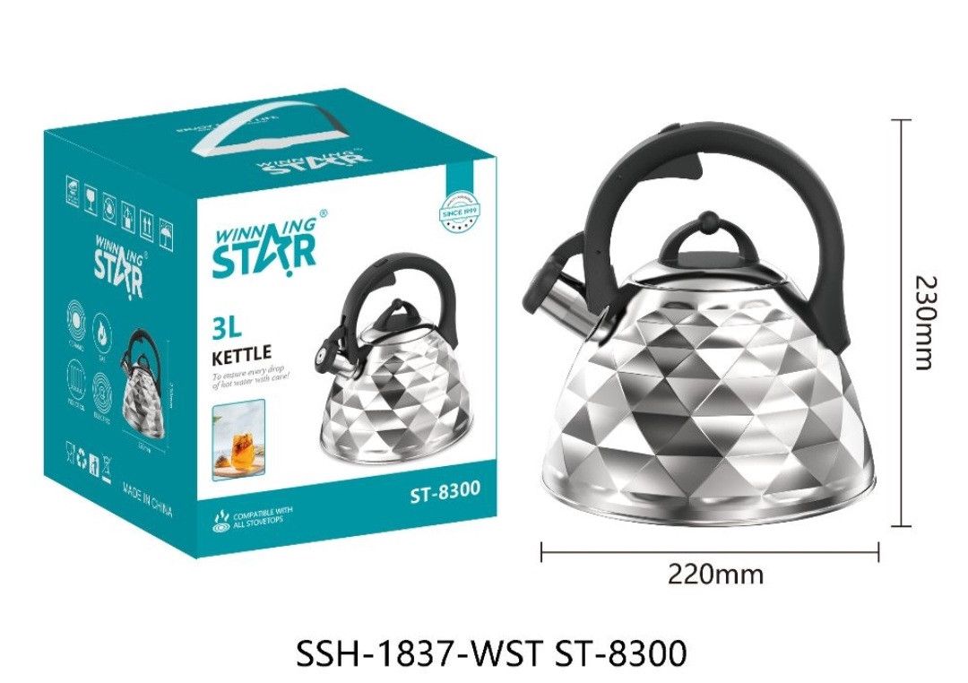 Çaydan Winning Star ST-8300, paslanmayan polad, gümüşü, 3 l — Mallar, Bakı