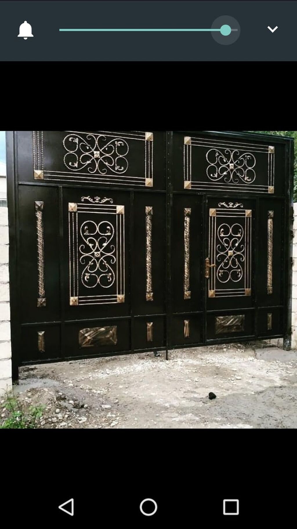 Yeni Dəmir Həyət darvazası, Yana açılan, Mexaniki, Qapı ilə, rəng - Qara, Kredit var, Pulsuz quraşdırma, Pulsuz çatdırılma — Pəncərələr, qapılar, balkonlar, Quba (5)