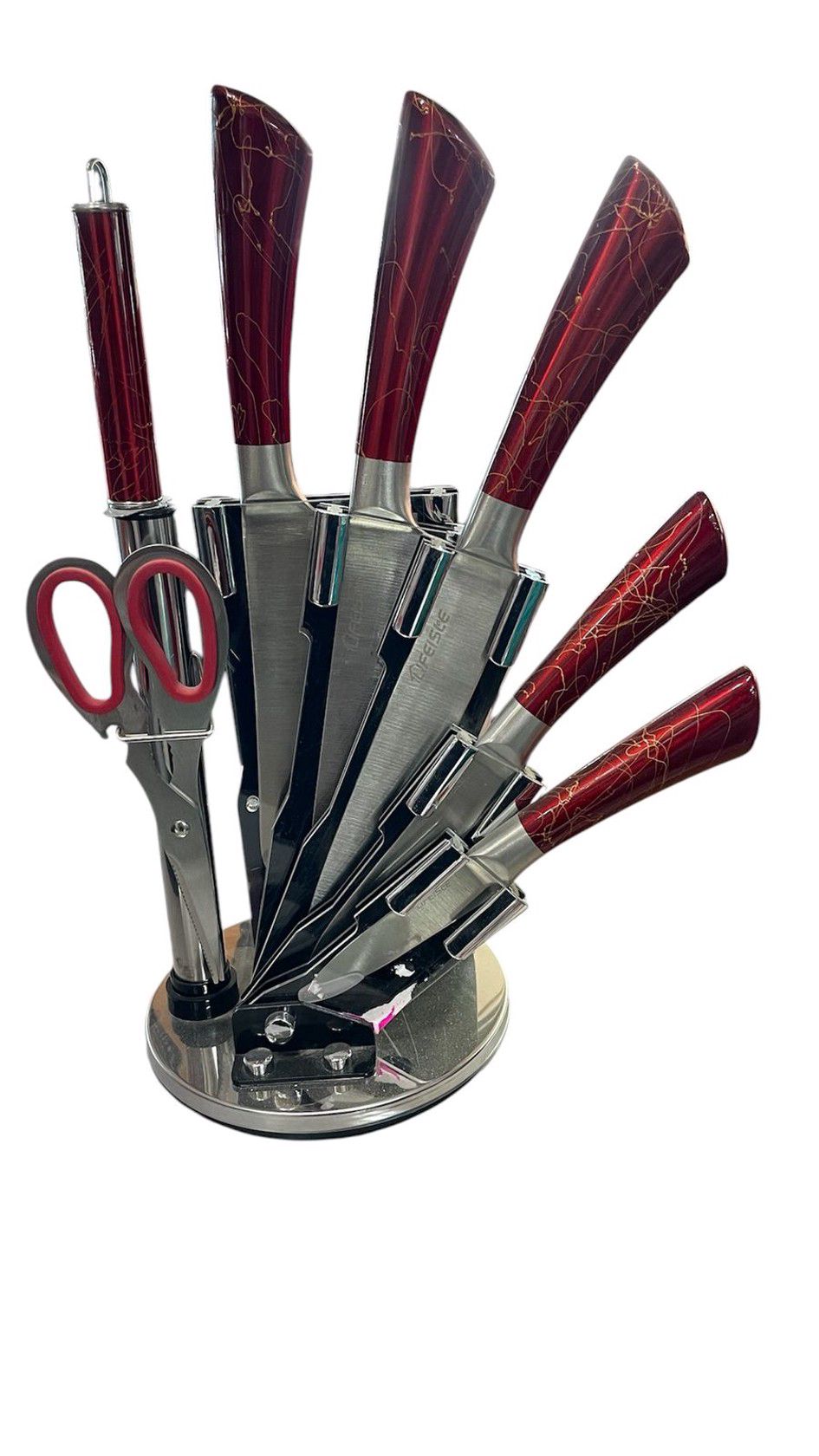 Mətbəx bıçaqları dəsti, metal, qırmızı, 8 parça — Mallar, Bakı