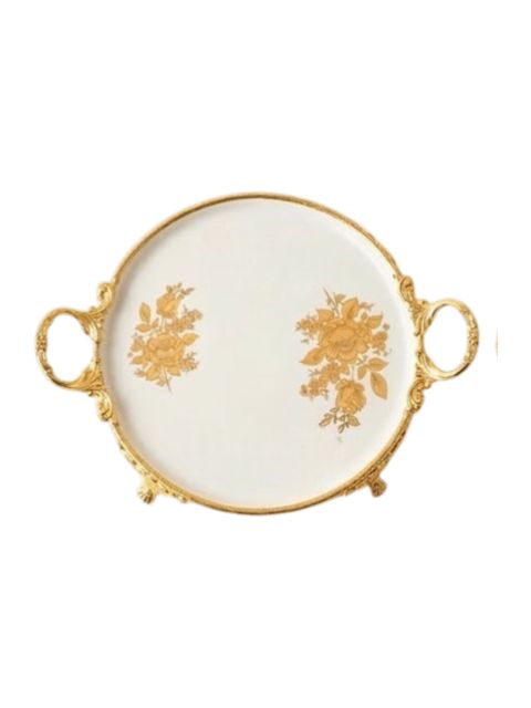 Şirniyyat qabı OP-2278, bərkidilmiş şüşə, qızılı, 30 sm — Bakı