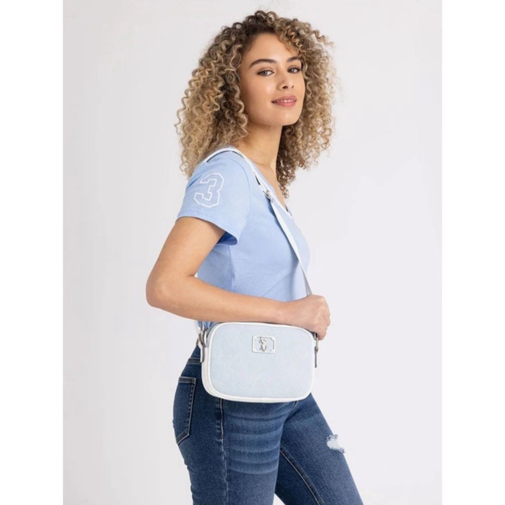 Kross-bodi çanta U.S. Polo Assn., mavi, tekstil, 21x15 sm — Mallar, Bakı (2)