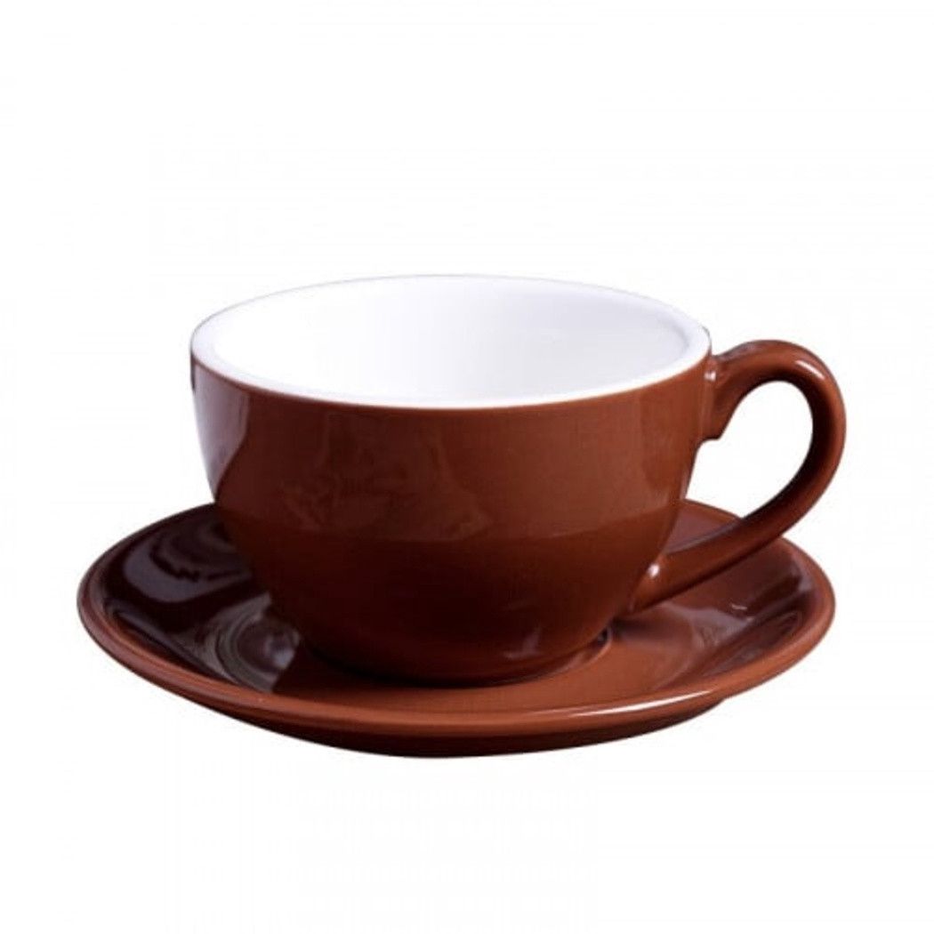 Kapuçino fincan dəsti, keramika, qəhvəyi, 350 ml, 6 nəfərlik — Mallar, Bakı