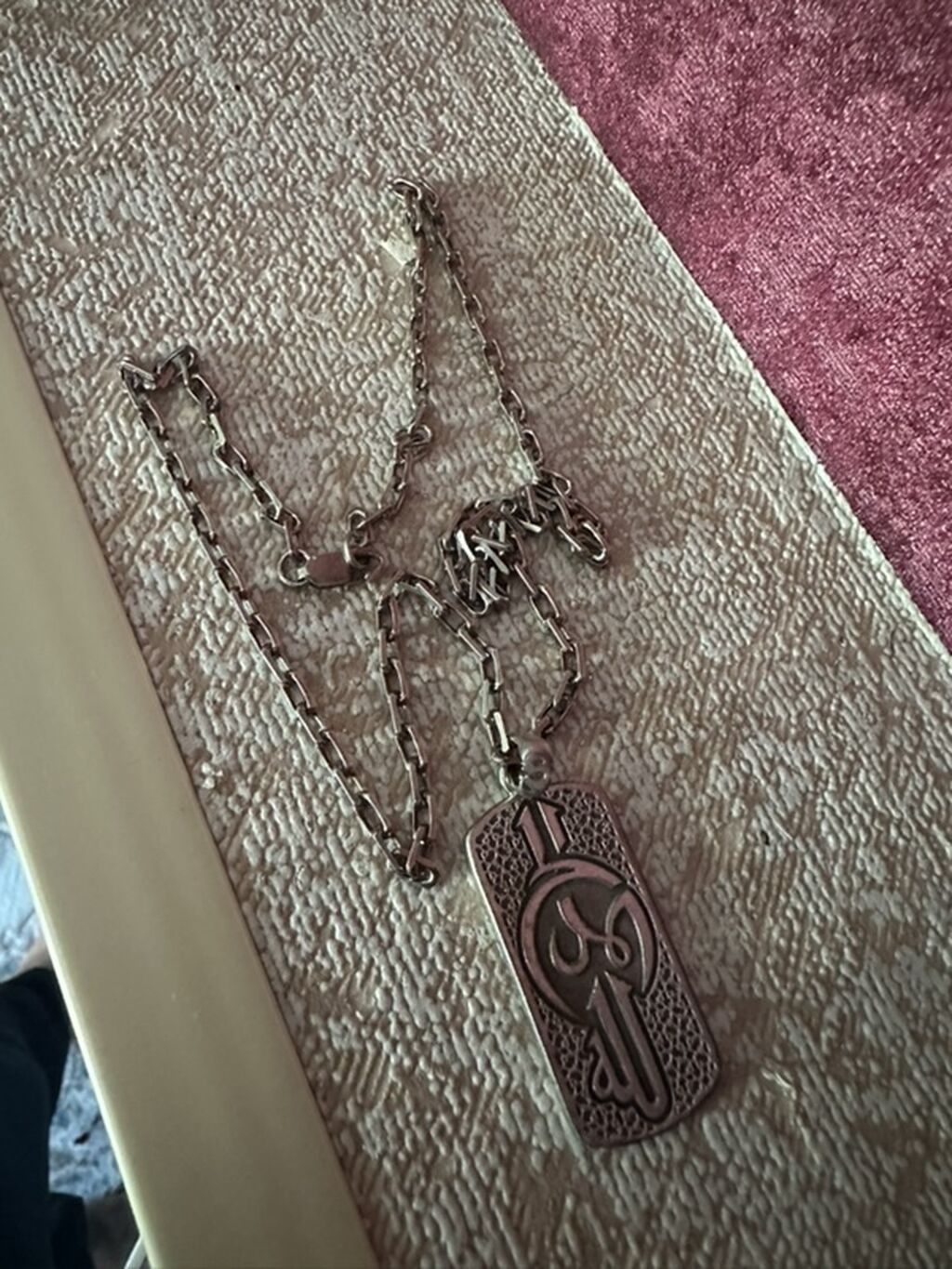 Osmanlı tuğrası motivli gumuş boyunbağı - Material: gümüş — Qolye və zəncir, Bərdə (4)