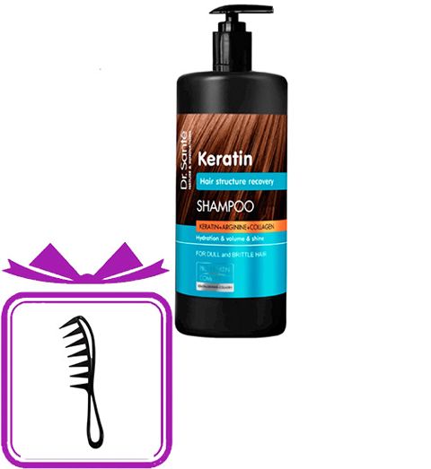Şampun Dr.Sante Keratin&Arginine&Collagen 1000 ml + daraq Hədəyyə — Bakı