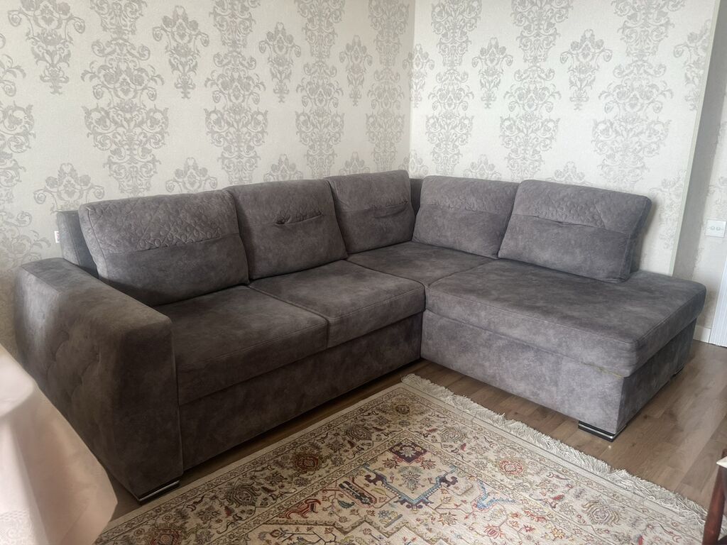Məhsul: L‑şəkilli künc divan - Rəng: tünd boz (antrasit çalara — Divanlər, Bakı (5)