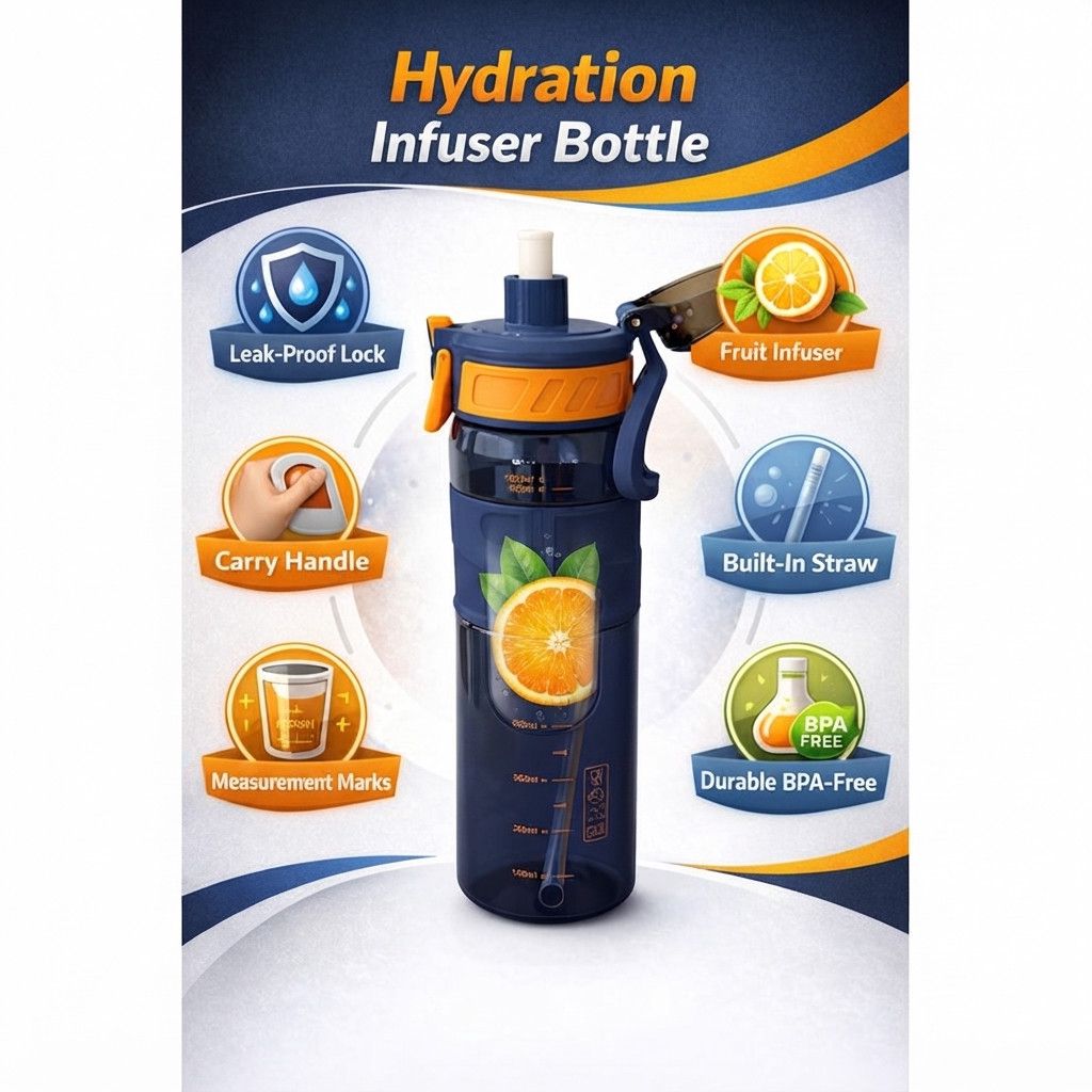 İdman su qabı Eyun Sport, qida plastiki, 1000 ml, göy — Mallar, Bakı (2)