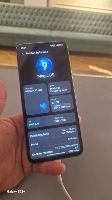 Honor 90 Lite, 256 GB, rəng - Boz, Sensor, Barmaq izi, İki sim kartlı — Bakı