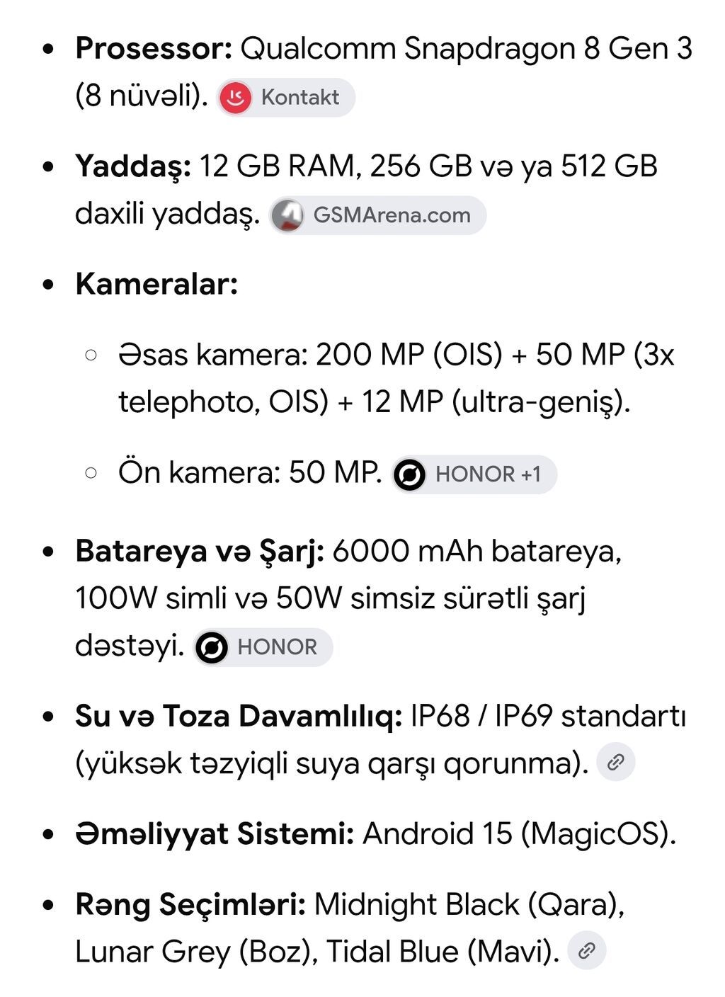 Honor 400 Pro, 256 GB, rəng - Gümüşü — Honor, Bakı (5)