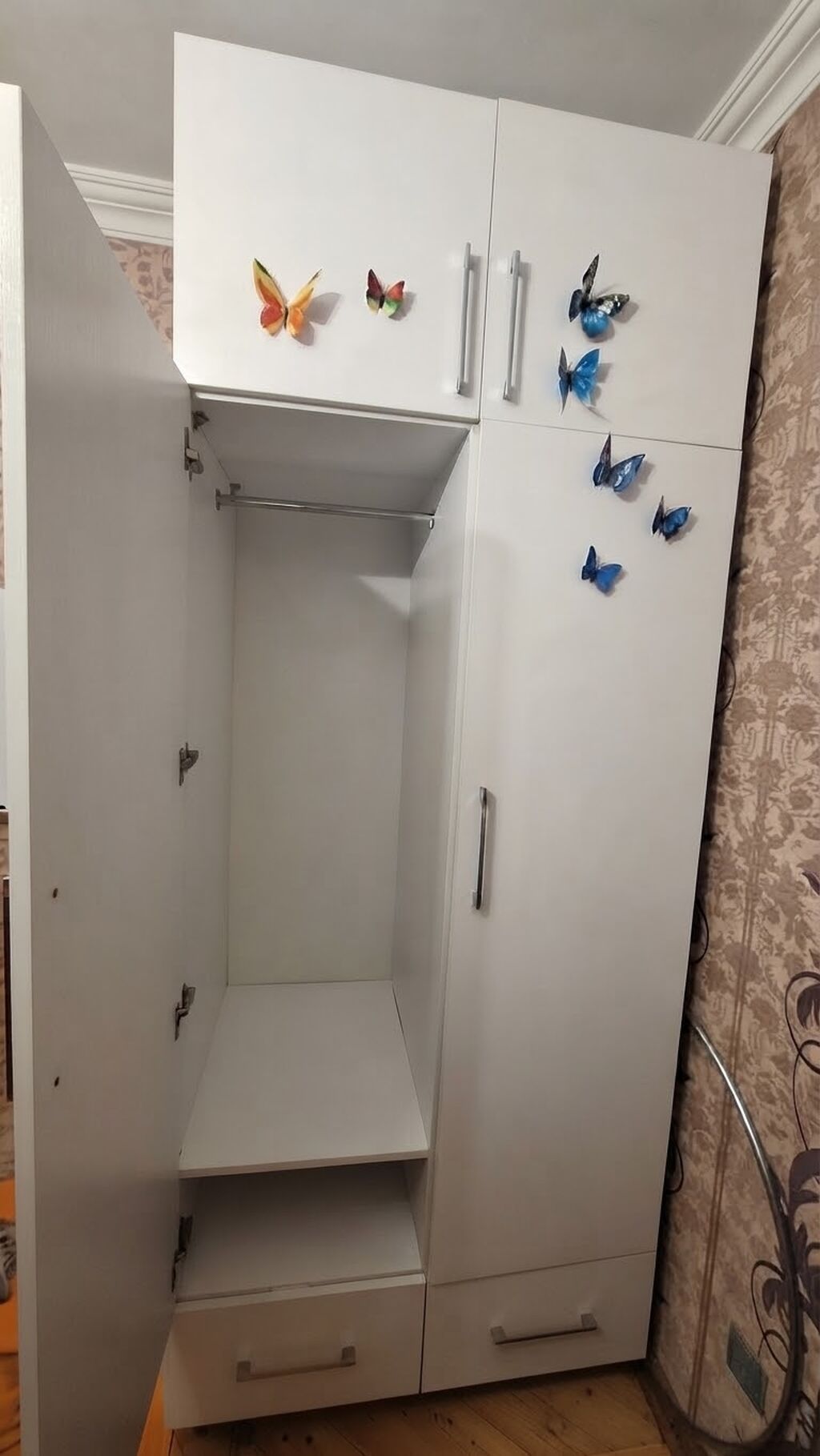 İşlənmiş, 2 qapılı, Siyirməli, Ağ, Açılan, Düz dolab — Şkaflar, Bakı (3)