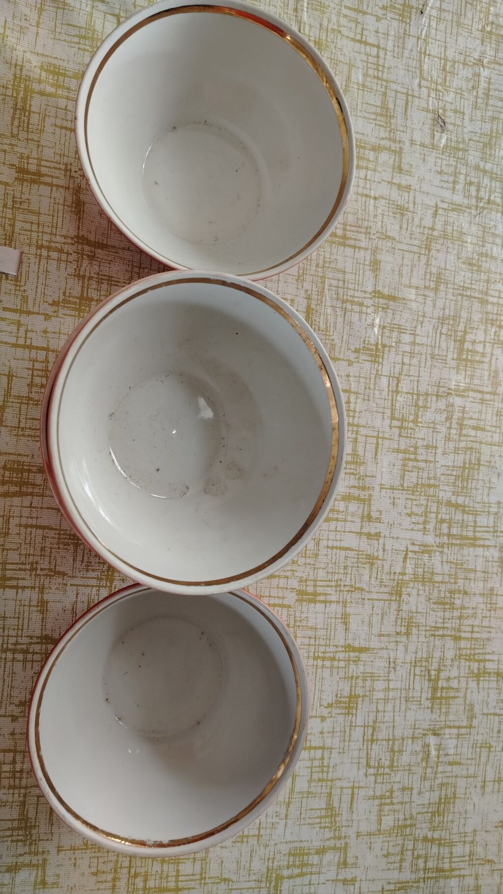 Kasalar, 6 ədədli dəst, rəng - Qırmızı, Farfor, Ssri — Süfrə qabı, Quba (3)