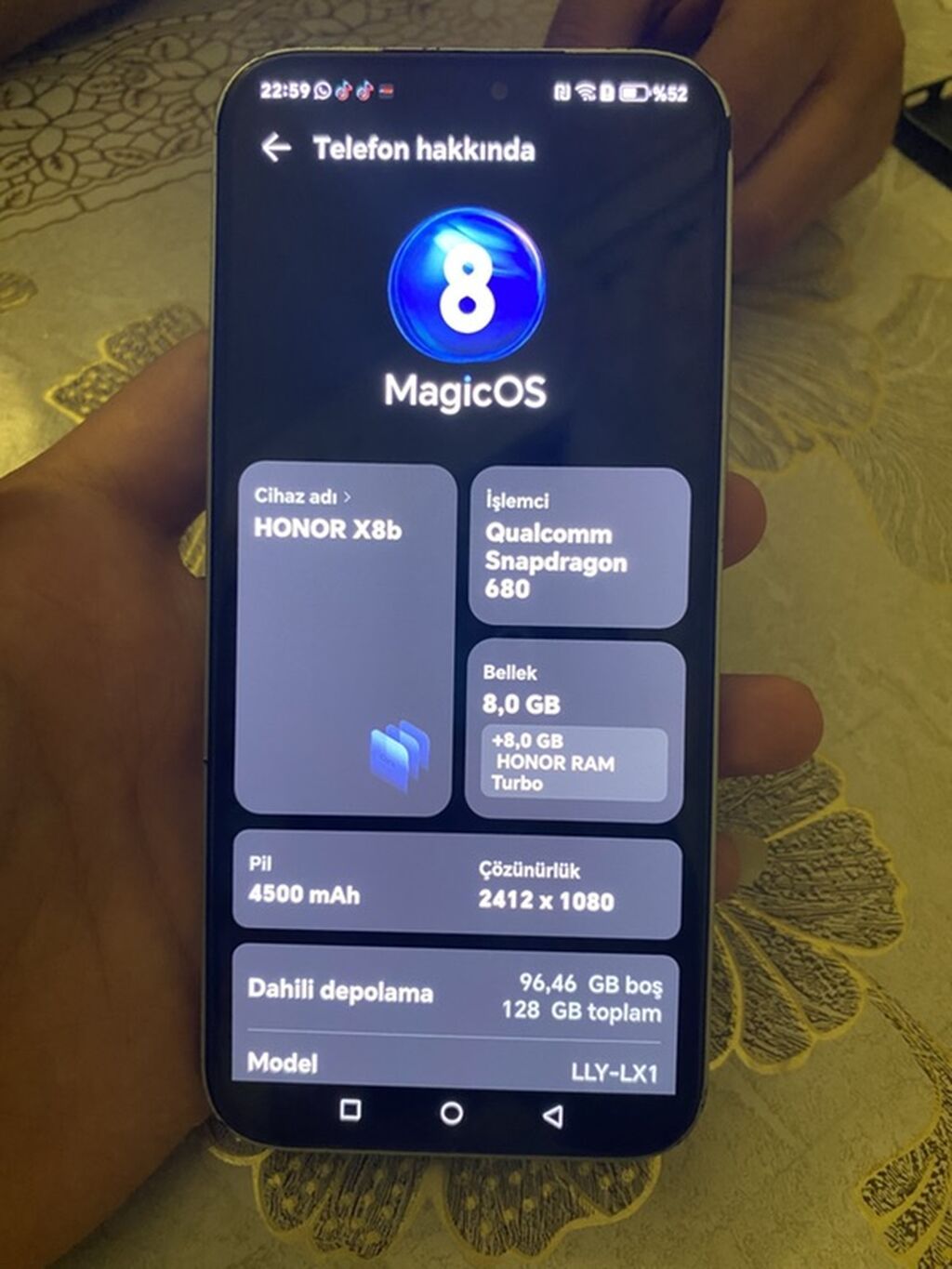Honor X8b, 128 GB, rəng - Gümüşü, Barmaq izi — Honor, Bakı (4)