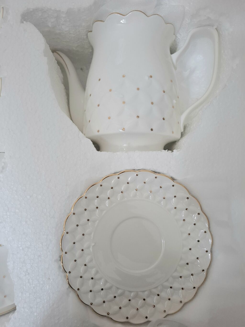 Çay dəsti, rəng - Ağ, Farfor — Süfrə qabı, Bakı (3)