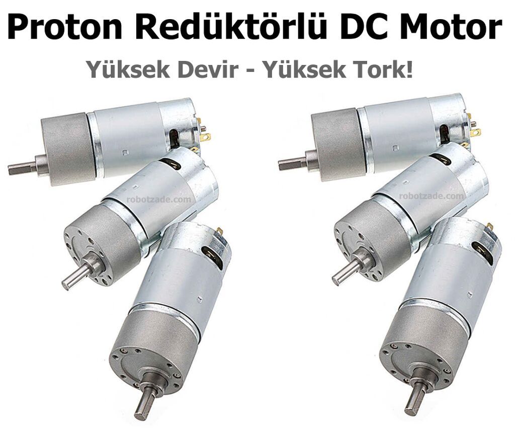 Proton 12V 1000 RPM Reduktorlu DC Motor Metal dişlili, yüksək torklu — Transmissiya, Bakı (4)