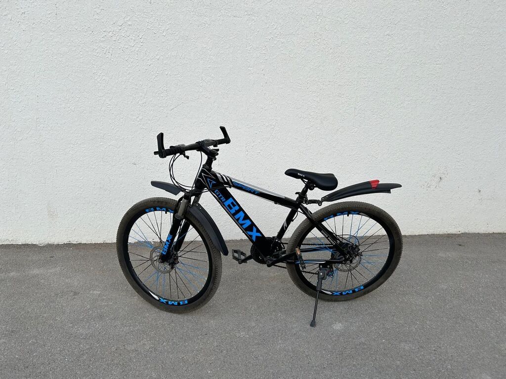 BMX marka dağ/şose tipli velosiped - Rəng: qara-göy qrafika ilə — BMX, Masazır (2)