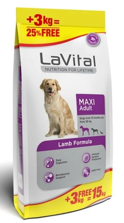 LaVital Maxi Adult Dog Lamb, iri cinsli yetkin itlər üçün tam quru yem, quzu ilə (çəki ilə) — Bakı