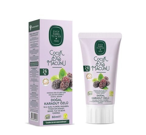 Uşaq diş məcunu Eyüp Sabri Tuncer, təbii qara tut ekstraktı ilə, 60 ml, qablaşdırma fərqli ola bilər — Bakı