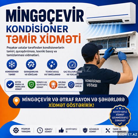 Mingəçevir kondisioner təmiri xidməti — Bakı