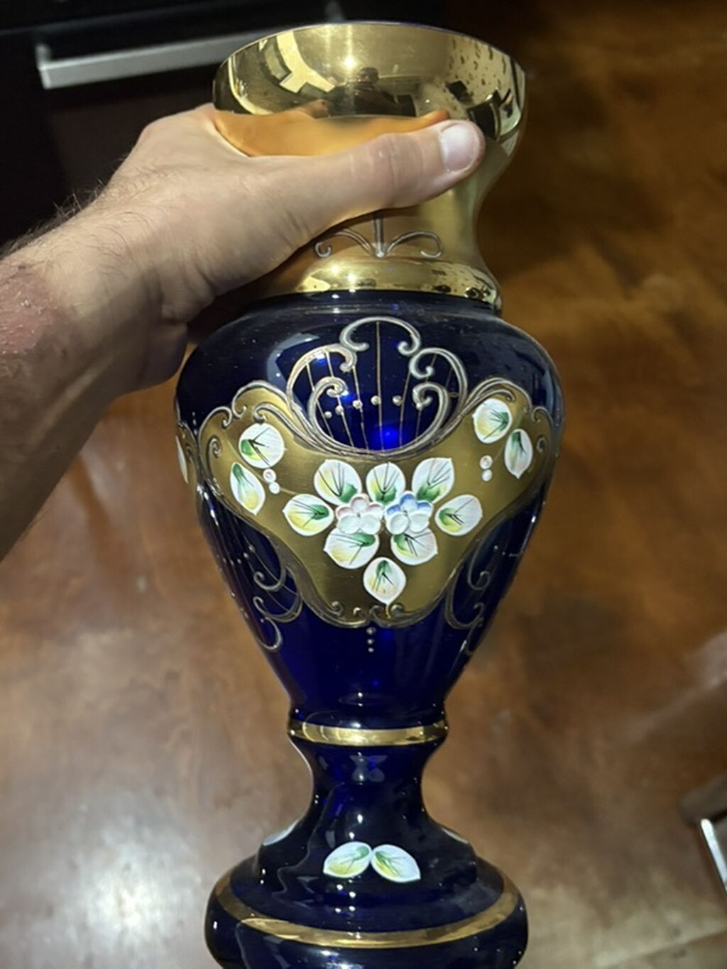 Kobalt mavi şüşədən zərif dekor dəsti - Material: qalın kobalt mavi — Qablar və mətbəx əşyaları, Bakı (4)