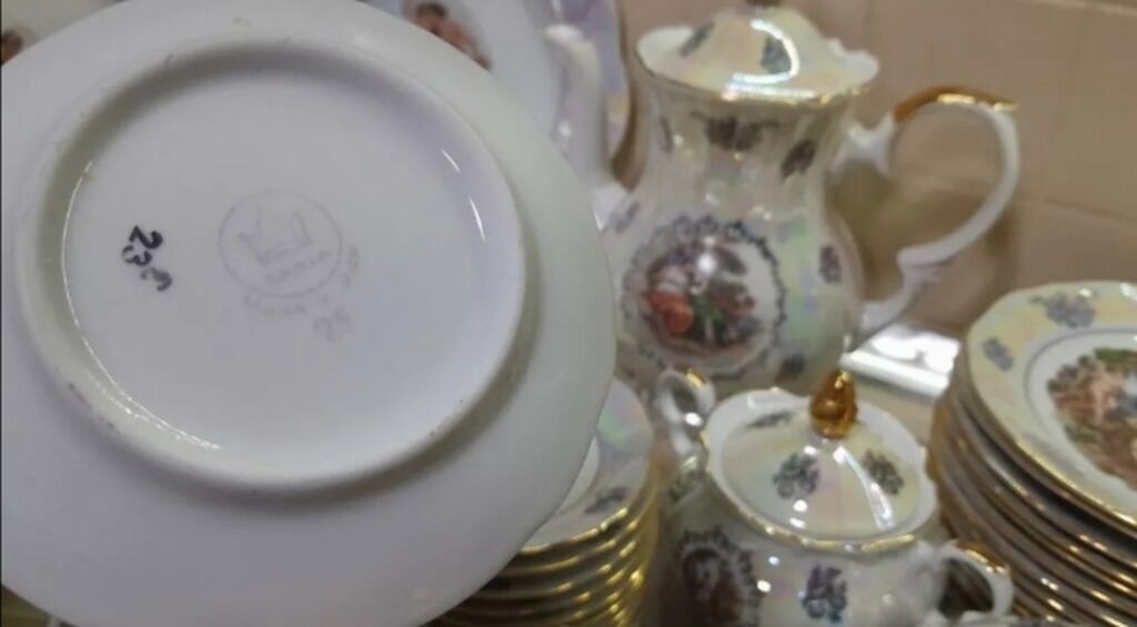 Çay dəsti, Farfor, 12 nəfərlik, Almaniya — Süfrə qabı, Digah (5)