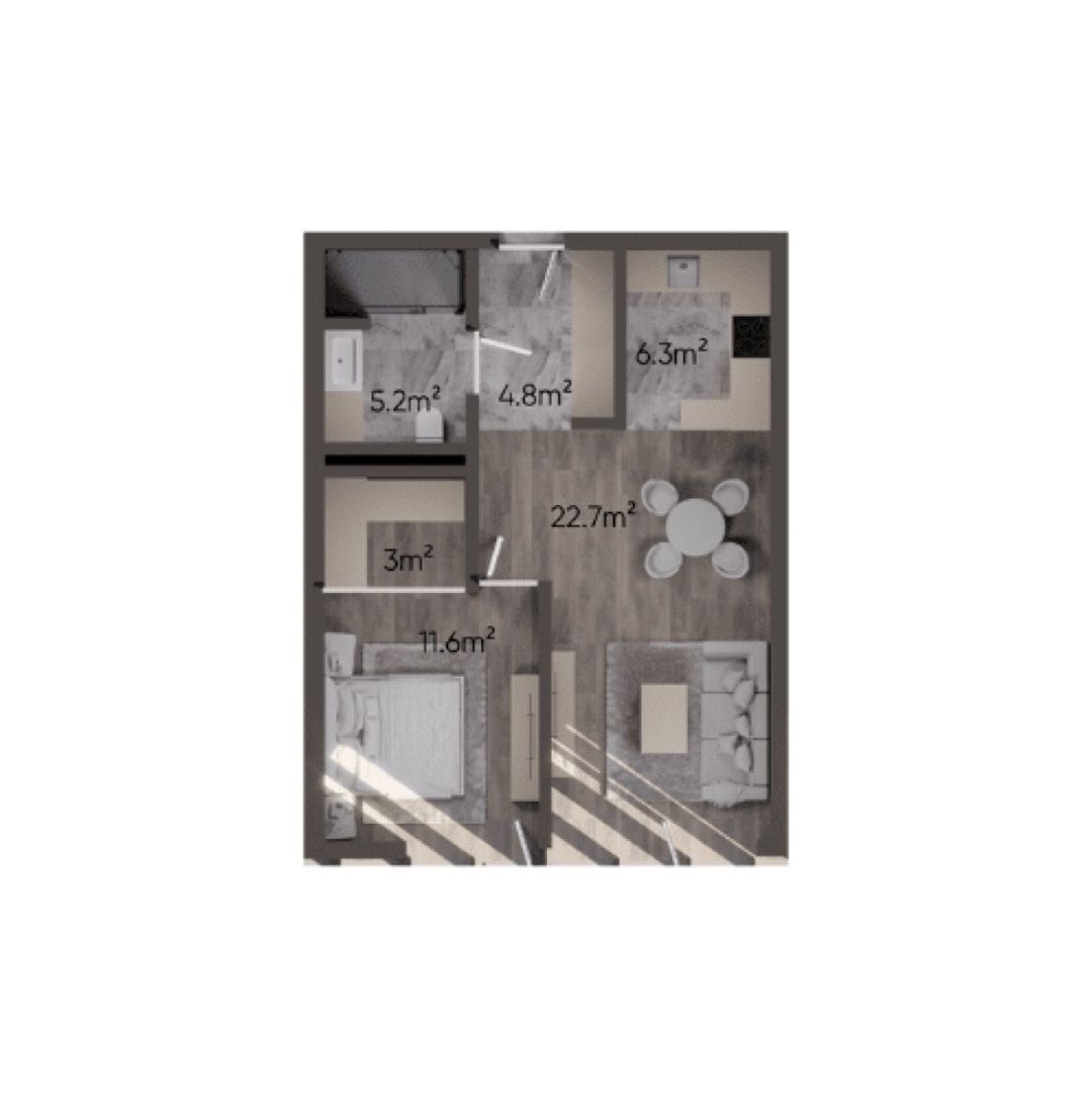 Satılır 2 otaqlı yeni tikili 64.3 m² — Mənzil, Bakı (6)