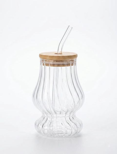 Borucuqlu stəkan 0212, şüşə, şəffaf, 350 ml — Bakı