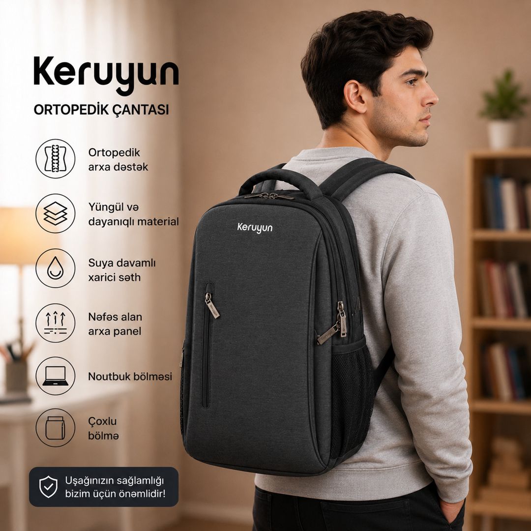 Şəhər bel çantası Keruyun, tünd boz, Oksford, 45 sm — Mallar, Bakı (2)