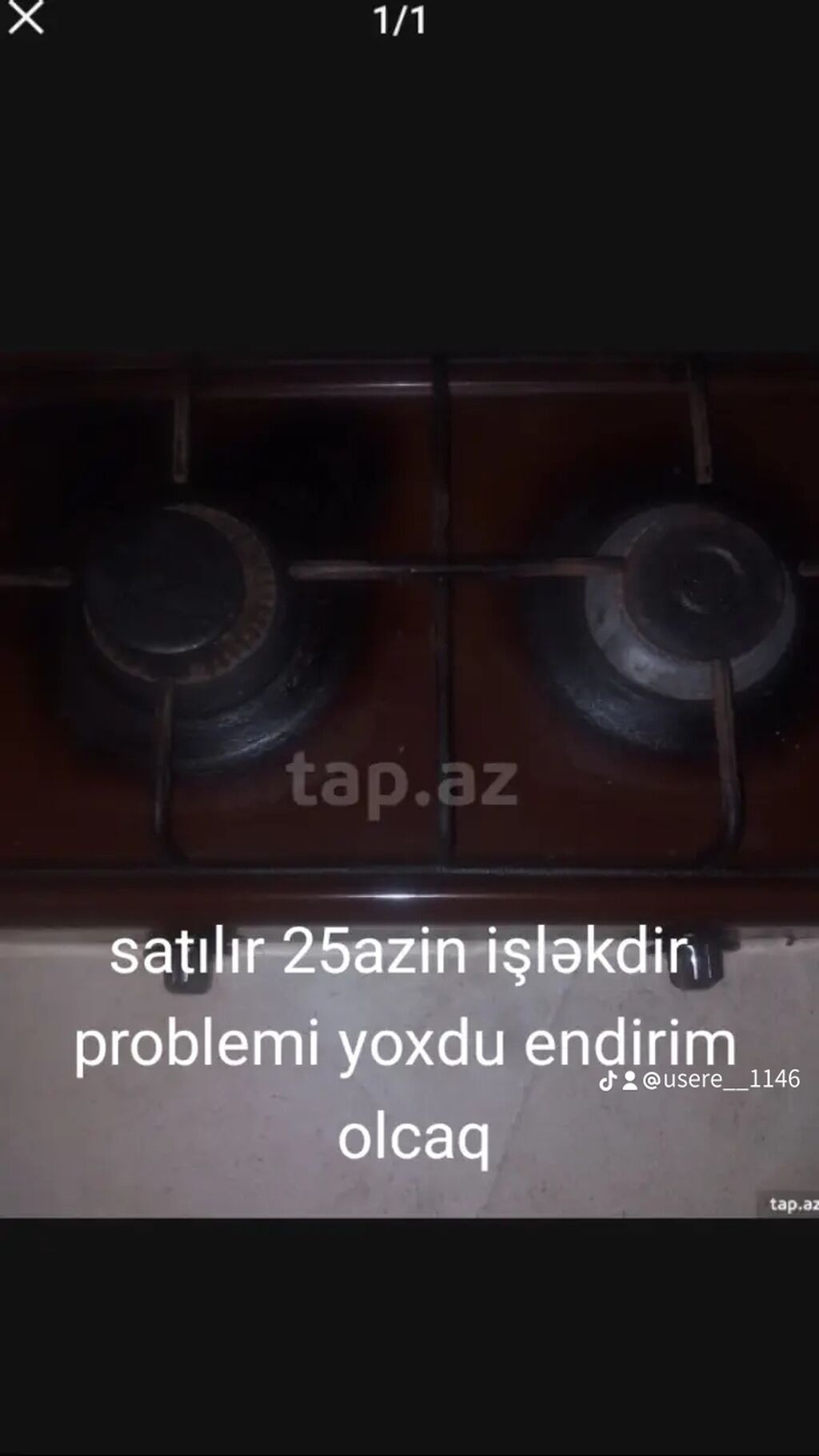 İki gözlü qaz plitəsi - Səth: emallı, tünd rəng - Müstəqil masaüstü — Plitələr, Samux