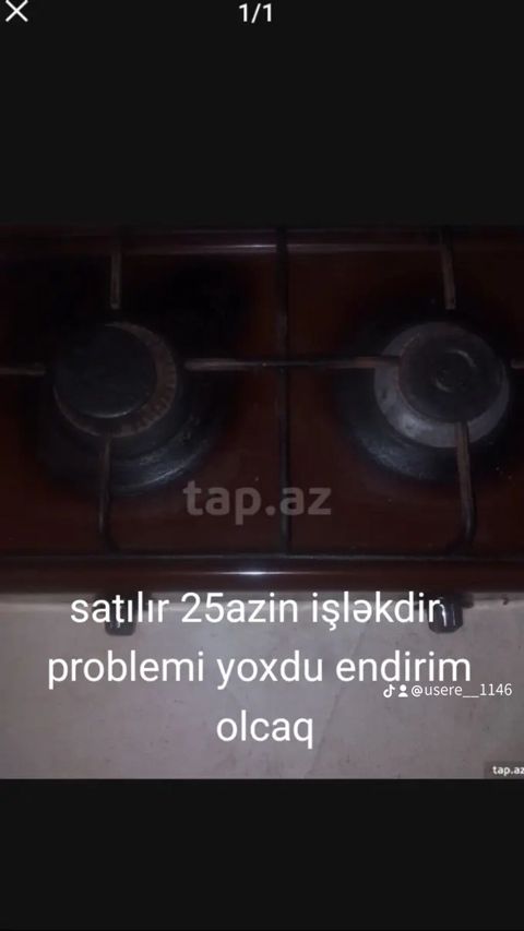 İki gözlü qaz plitəsi - Səth: emallı, tünd rəng - Müstəqil masaüstü — Samux
