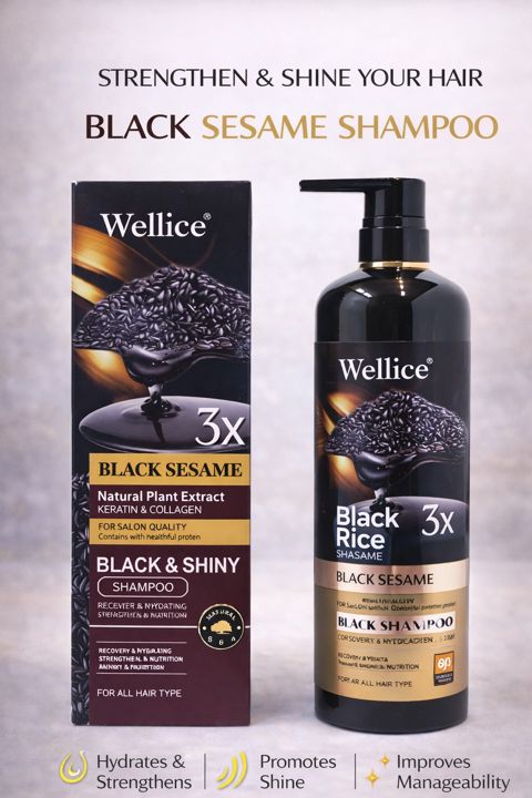 Saçlar üçün şampun Wellice Black Sesame 800 ml — Bakı