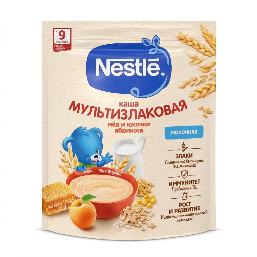 Multitaxıllı sıyıq Nestle, bal və ərik ilə, 9 aydan, 200 q — Mallar, Bakı