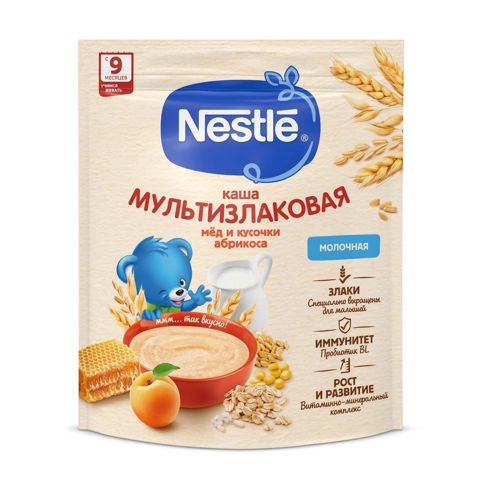 Multitaxıllı sıyıq Nestle, bal və ərik ilə, 9 aydan, 200 q — Bakı