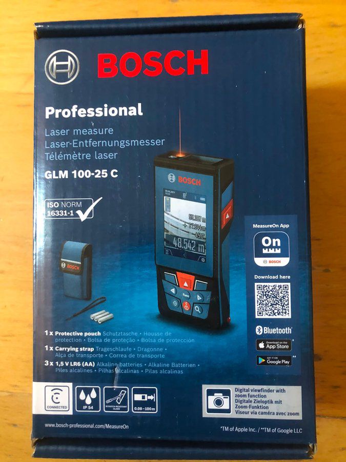 Lazer metrə Bosch Professional GLM 100-25 C (Kameralı / Yenidir) — Mallar, Bakı (6)